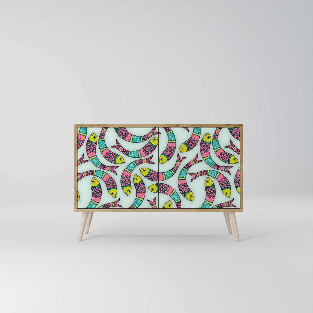 INDIAN FISH 2-Door Sideboard in Oak Effect