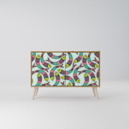 INDIAN FISH 2-Door Sideboard in Oak Effect