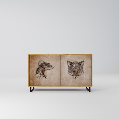 STEAMPUNK CLAN 2-Door Sideboard in Oak Effect