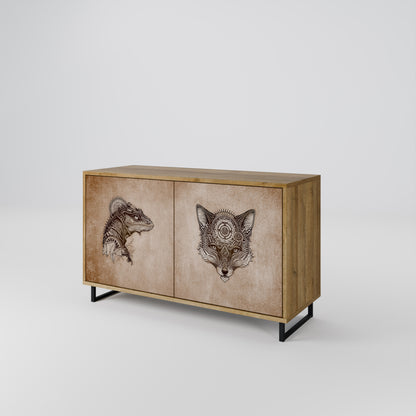 STEAMPUNK CLAN 2-Door Sideboard in Oak Effect