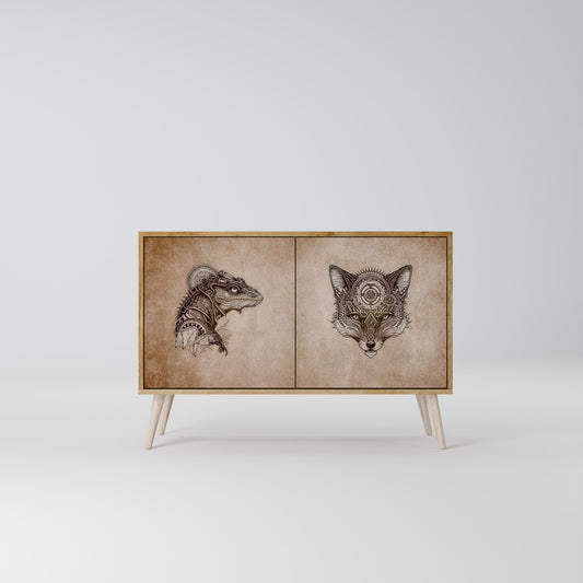 STEAMPUNK CLAN 2-Door Sideboard in Oak Effect