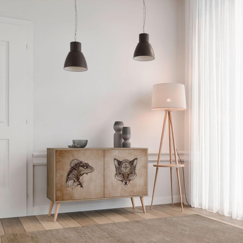 STEAMPUNK CLAN 2-Door Sideboard in Oak Effect