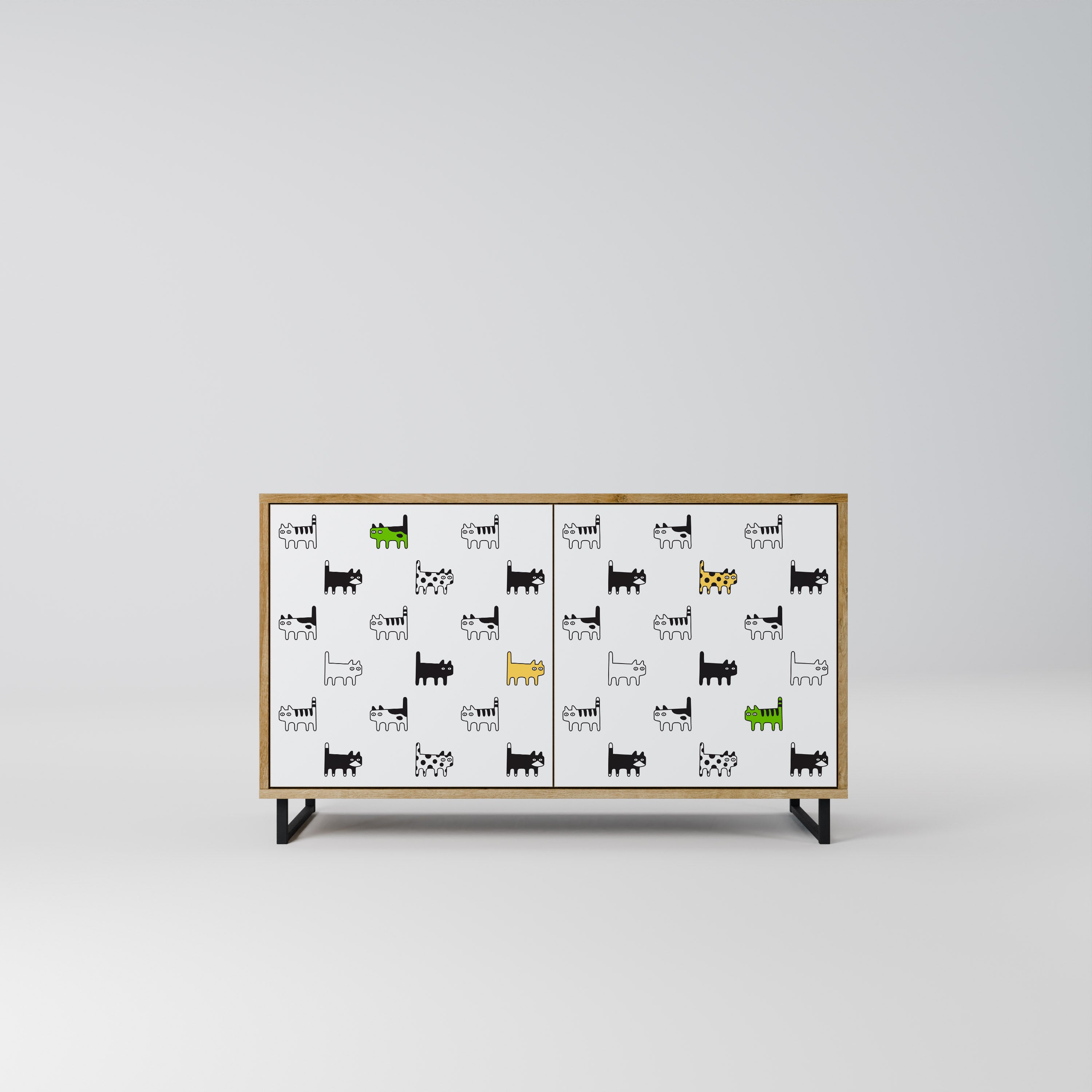 CATS COMPILATION 2-Door Sideboard in Oak Effect