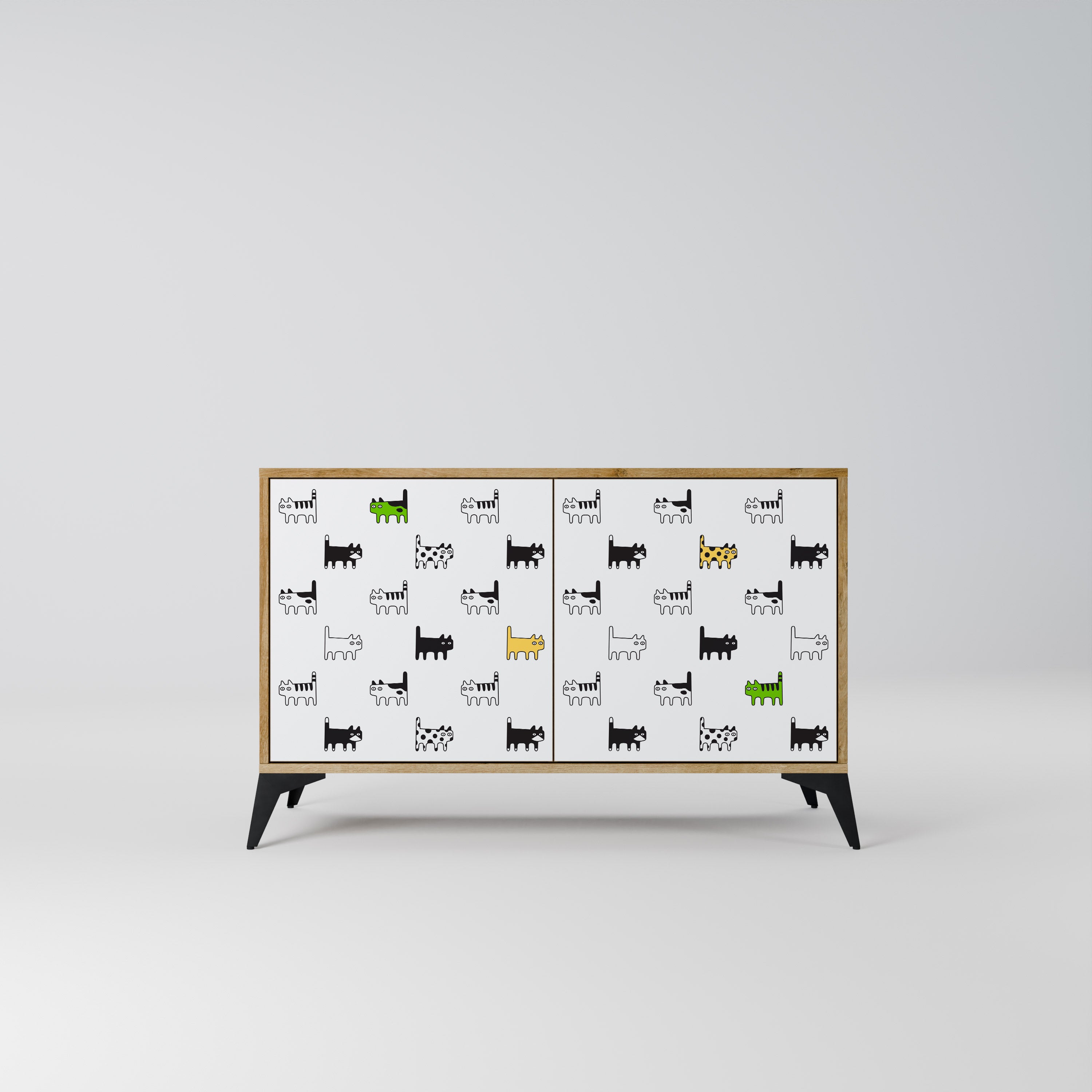 CATS COMPILATION 2-Door Sideboard in Oak Effect