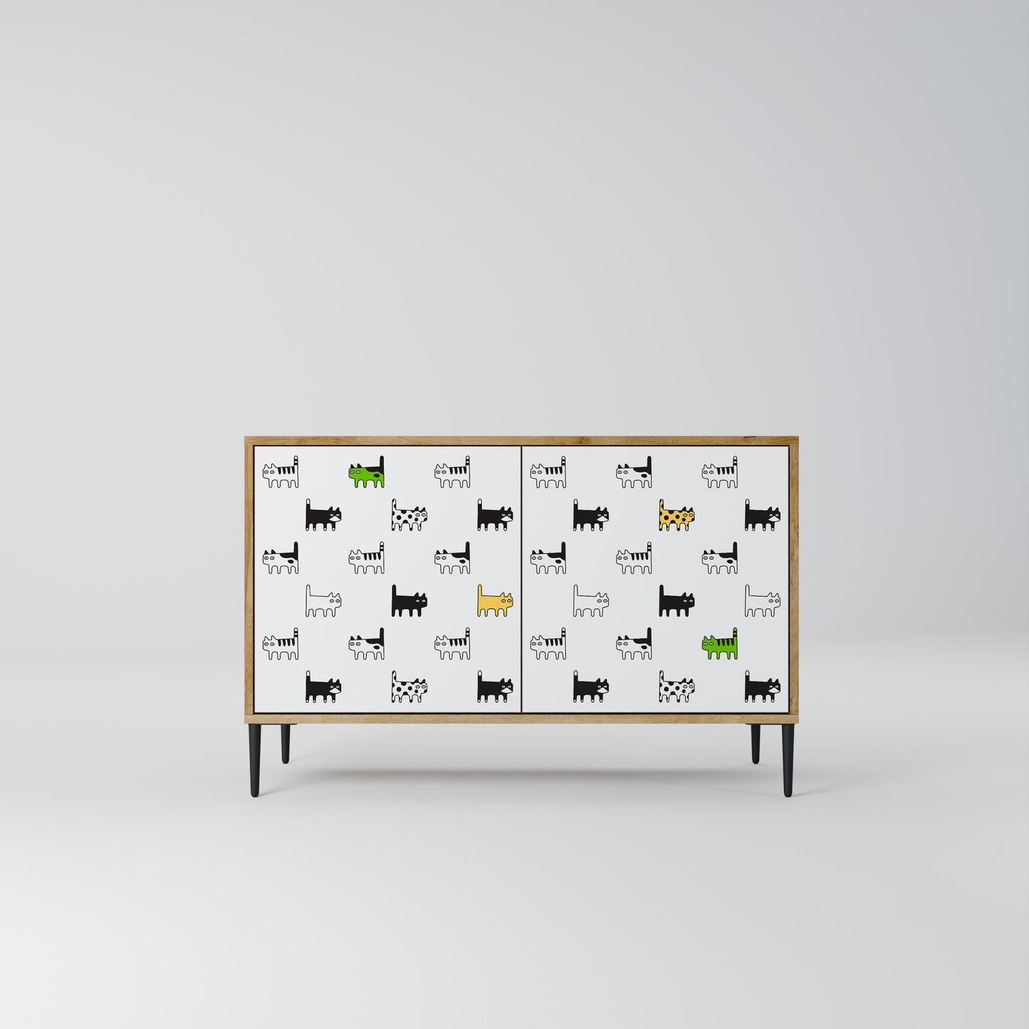 CATS COMPILATION 2-Door Sideboard in Oak Effect