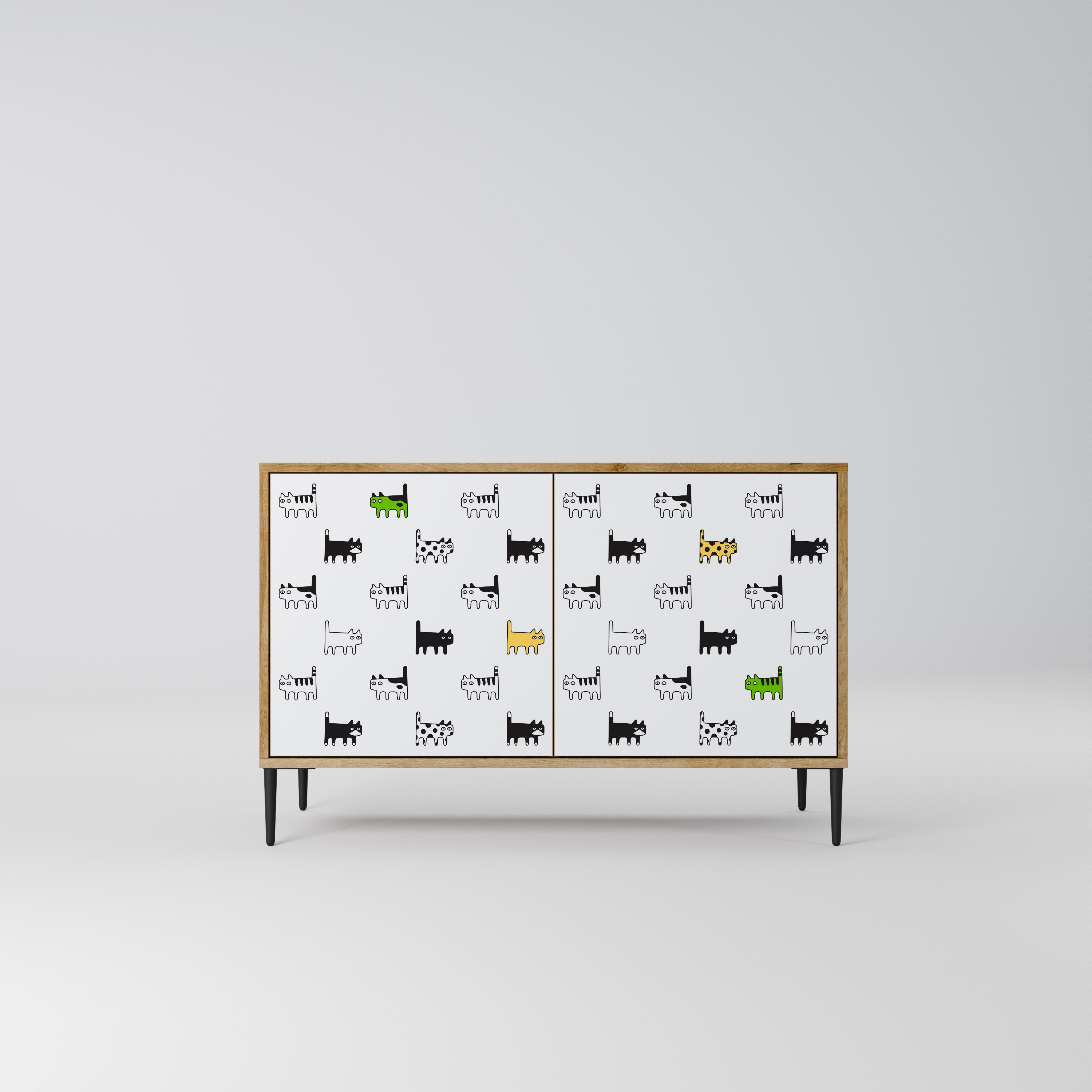 CATS COMPILATION 2-Door Sideboard in Oak Effect