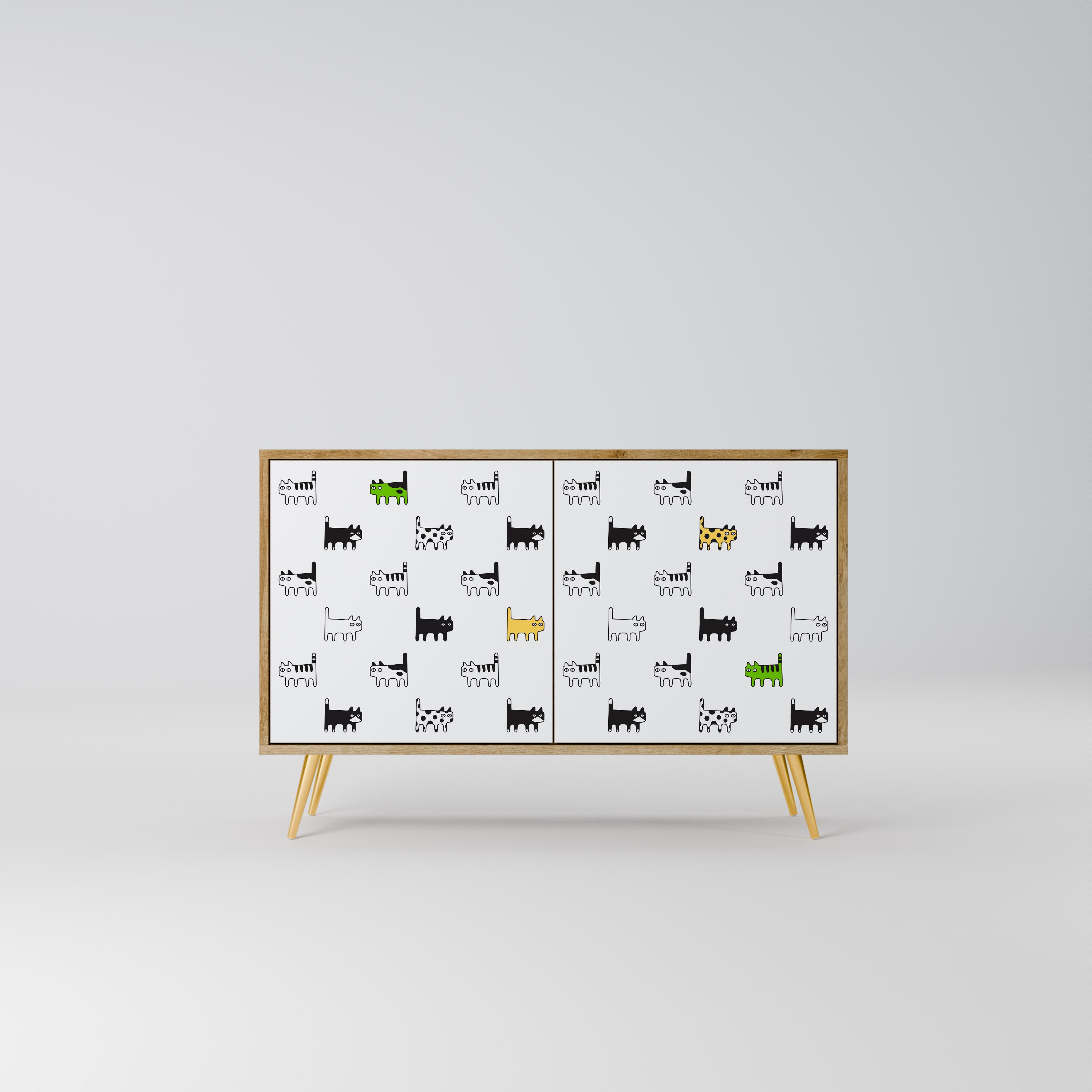 CATS COMPILATION 2-Door Sideboard in Oak Effect