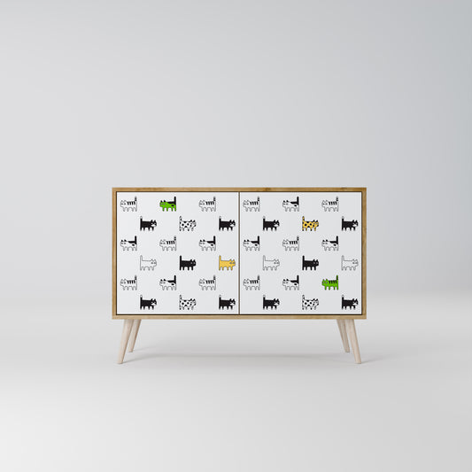 CATS COMPILATION 2-Door Sideboard in Oak Effect