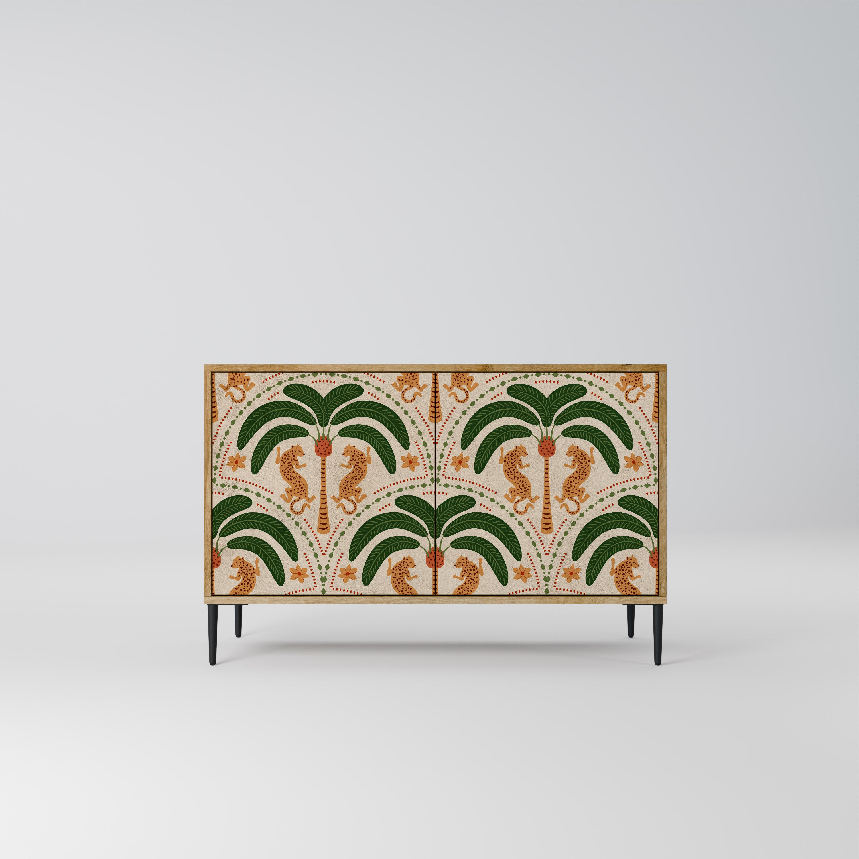 DANCING PREDATORS 2-Door Sideboard in Oak Effect