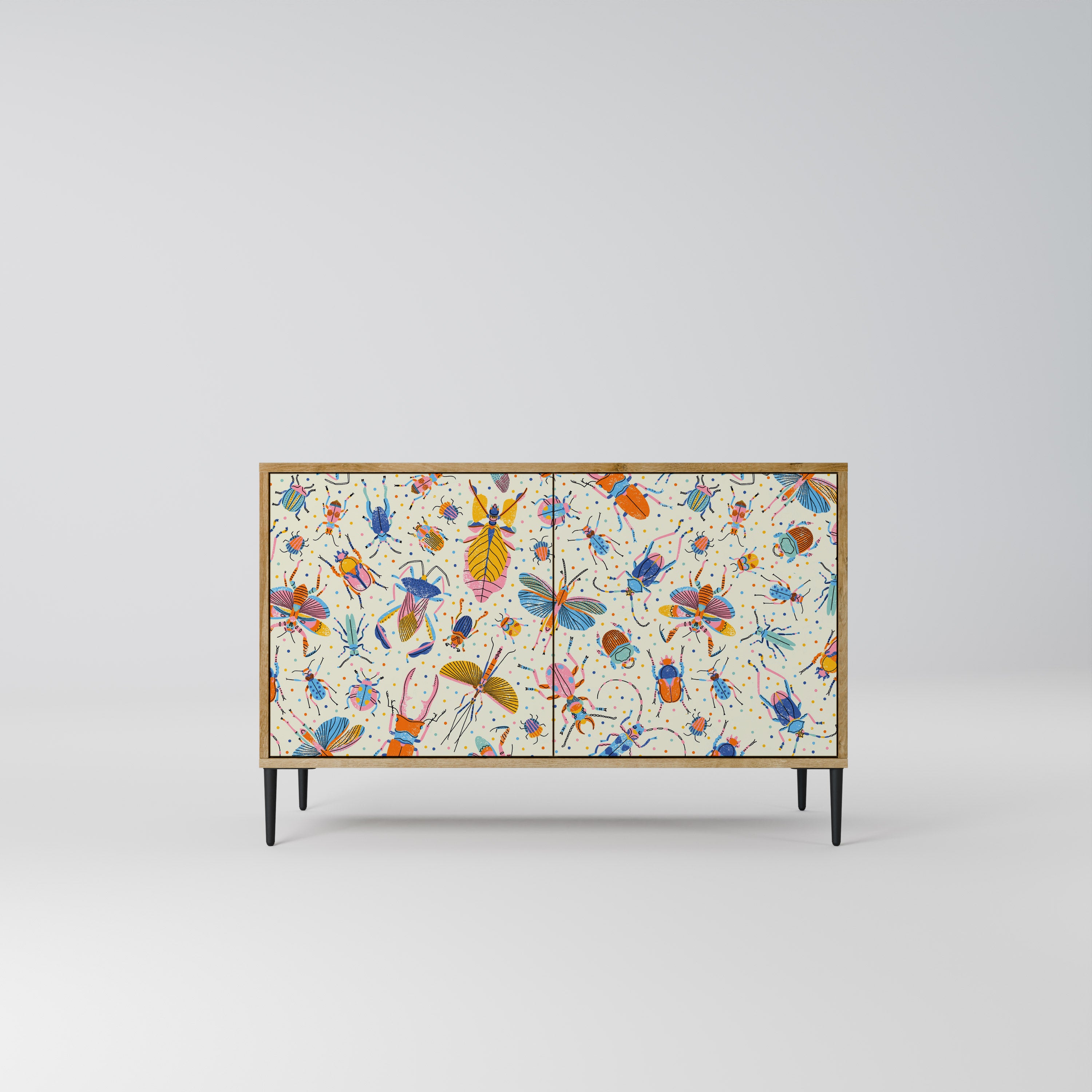 COLORFUL INSECTS 2-Door Sideboard in Oak Effect