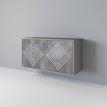 POLYGONAL ARTISTRY 2-dörrars skänk i grå finish