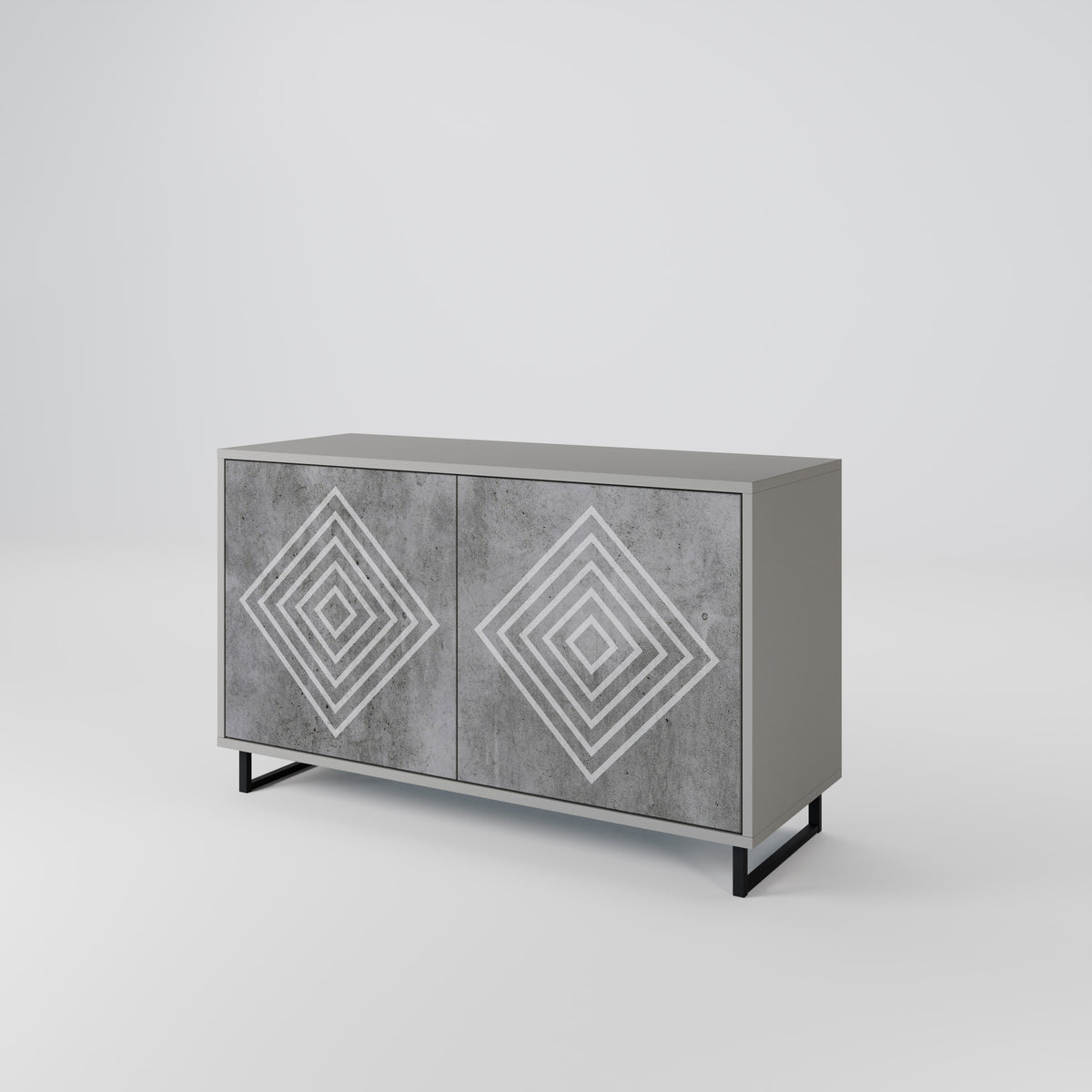 POLYGONAL ARTISTRY Skänk med två dörrar