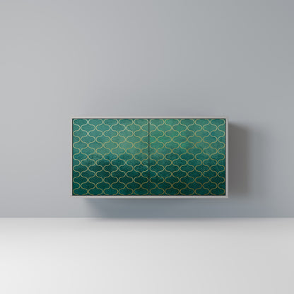 TESSELATED GREENRY 2-dörrars skänk i grå finish