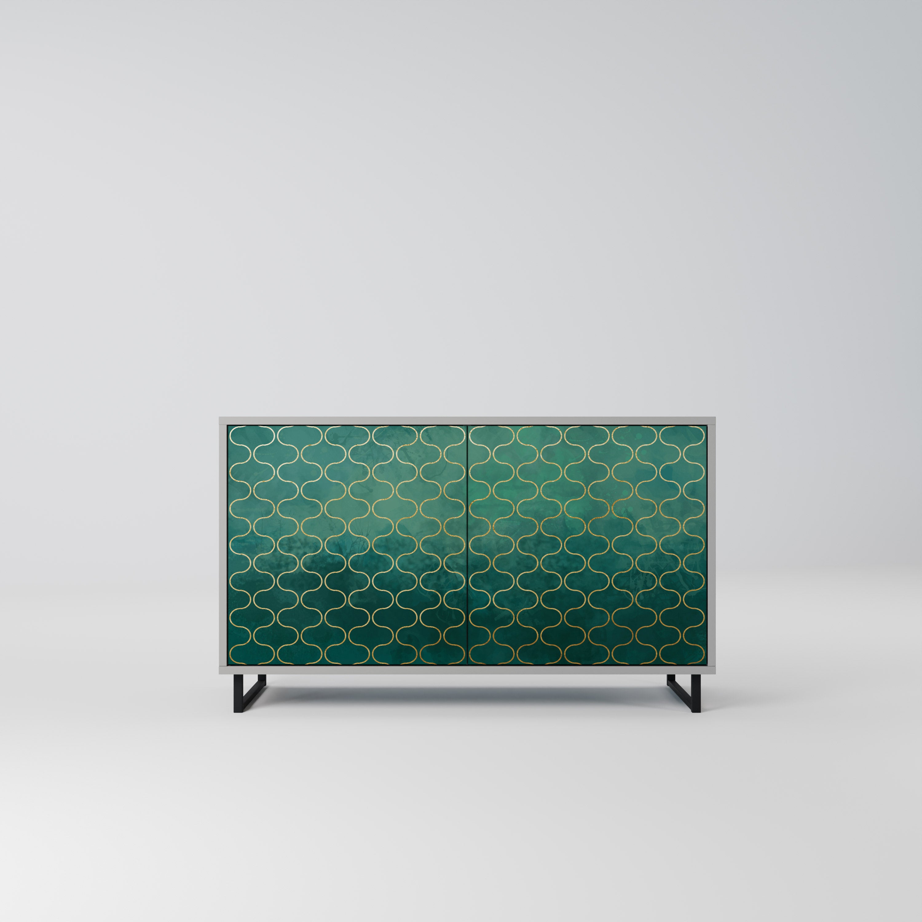 TESSELATED GREENRY 2-dörrars skänk i grå finish