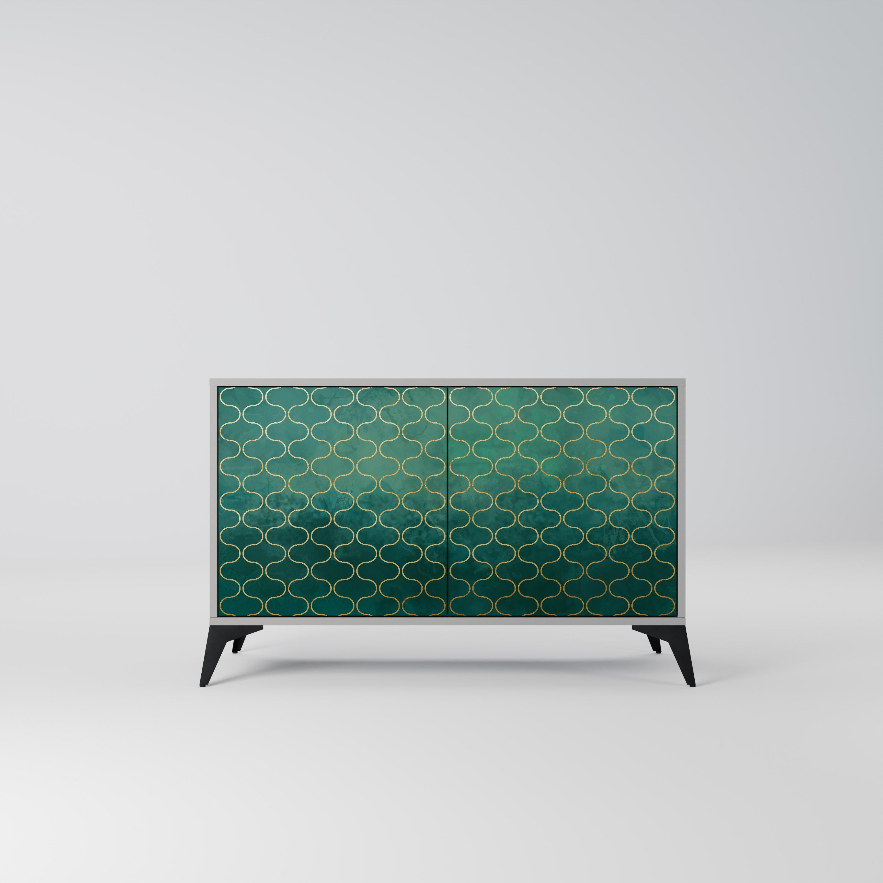 TESSELATED GREENRY 2-dörrars skänk i grå finish