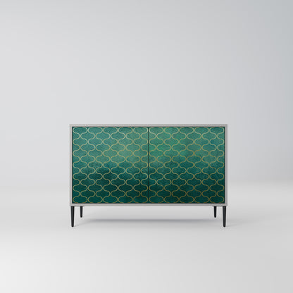 TESSELATED GREENRY 2-dörrars skänk i grå finish