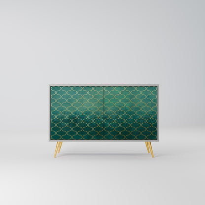 TESSELATED GREENRY 2-dörrars skänk i grå finish