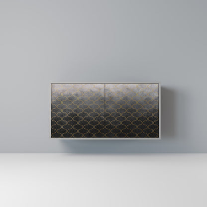 TESSELATED GRAYISH 2-Door Sideboard in Grey Finish