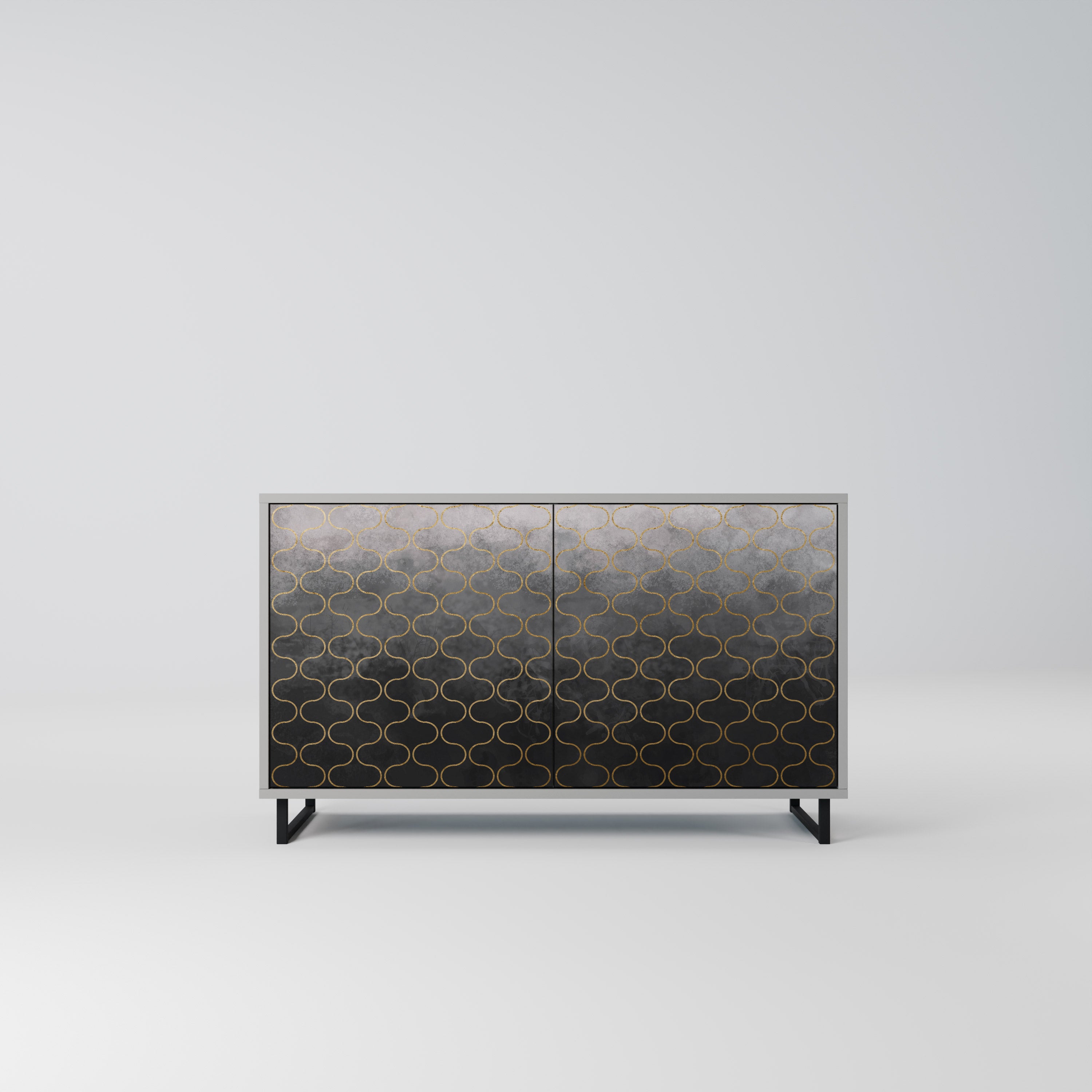 TESSELATED GRÅLIG 2-dörrars skänk i grå finish