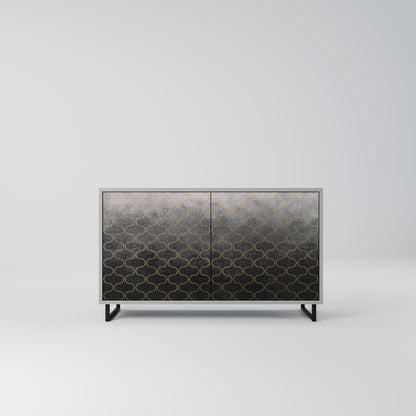TESSELATED GRAYISH 2-Door Sideboard in Grey Finish