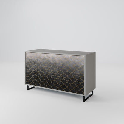 TESSELATED GRAYISH 2-Door Sideboard in Grey Finish
