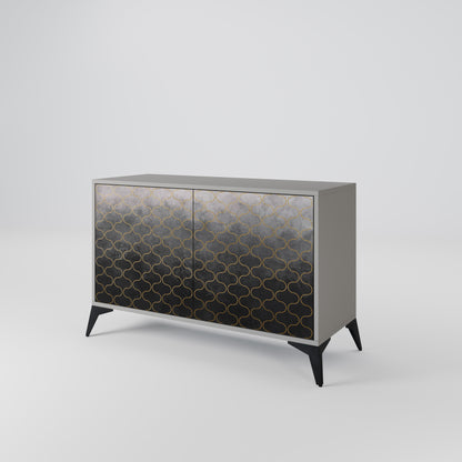TESSELATED GRAYISH 2-Door Sideboard in Grey Finish