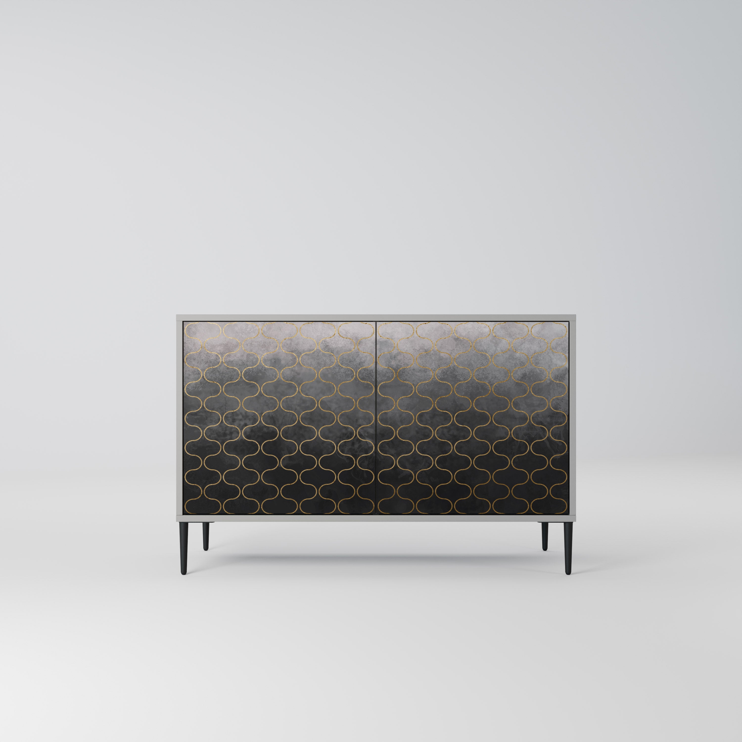 TESSELATED GRÅLIG 2-dörrars skänk i grå finish