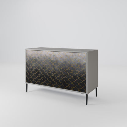 TESSELATED GRAYISH 2-Door Sideboard in Grey Finish