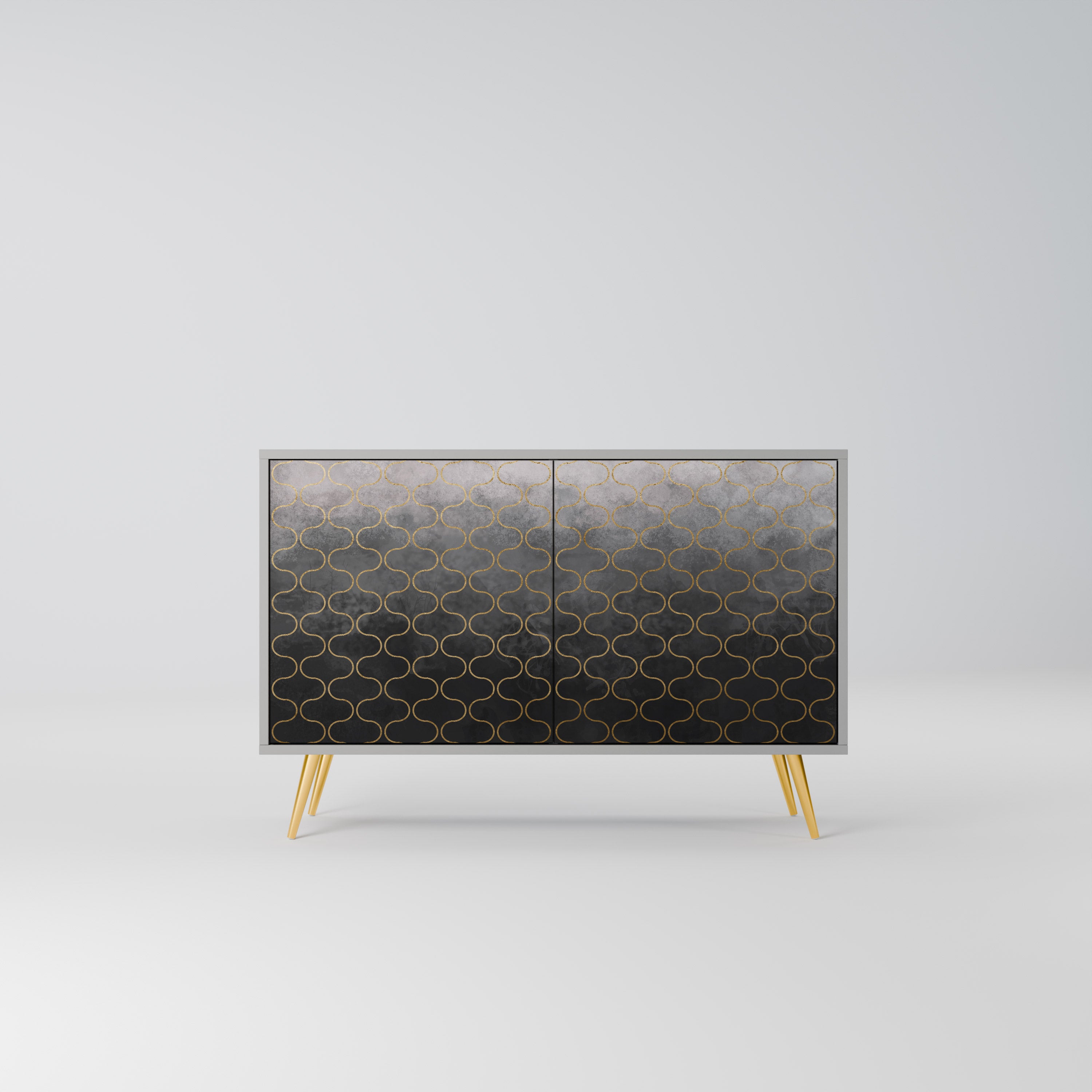 TESSELATED GRÅLIG 2-dörrars skänk i grå finish