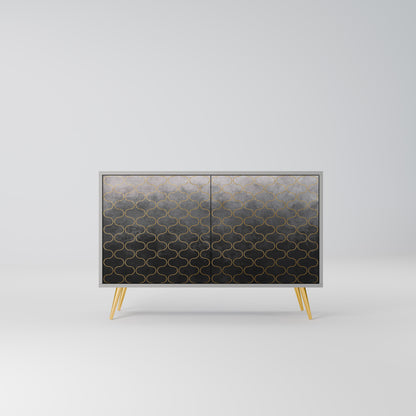 TESSELATED GRAYISH 2-Door Sideboard in Grey Finish