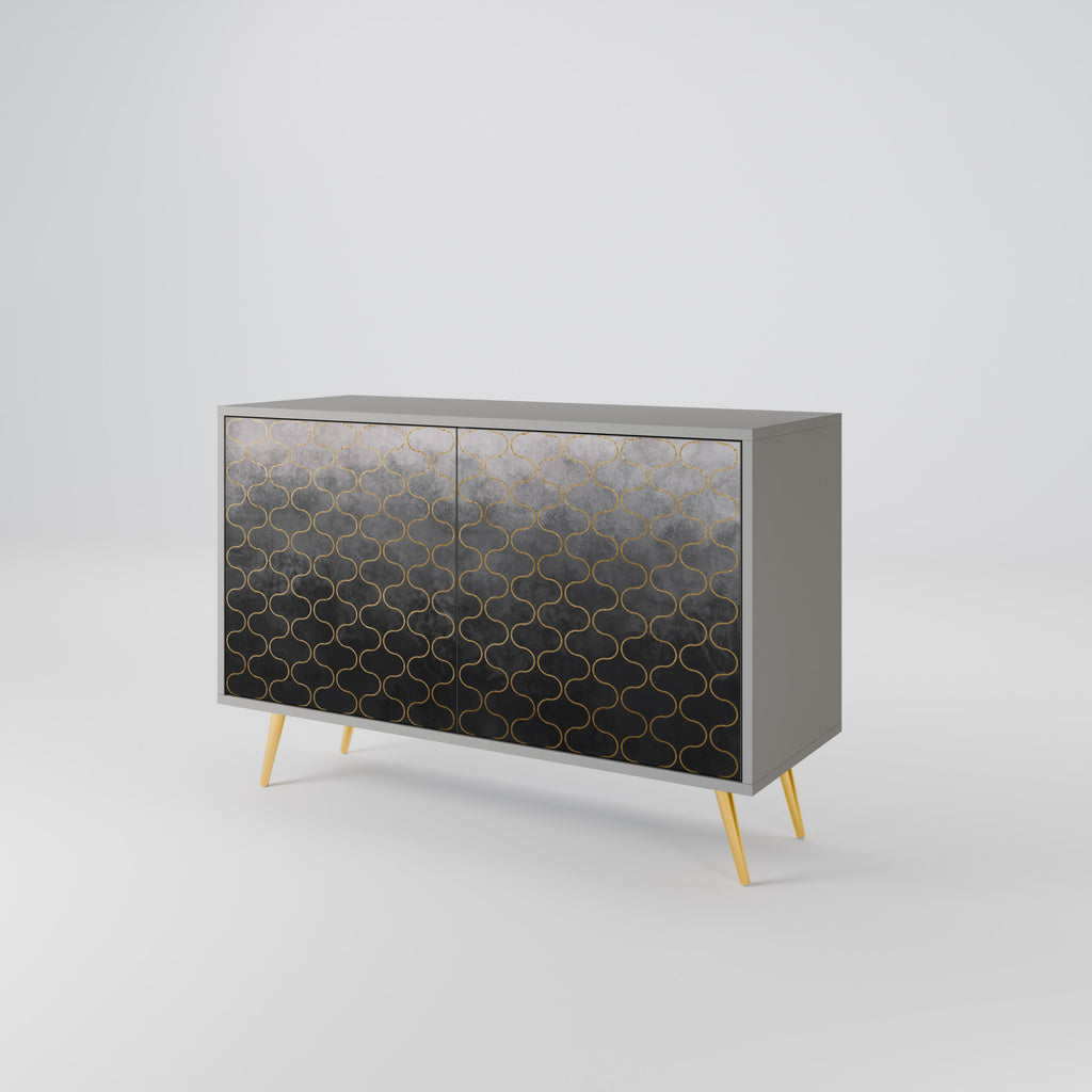 TESSELATED GRÅLIG 2-dörrars skänk i grå finish