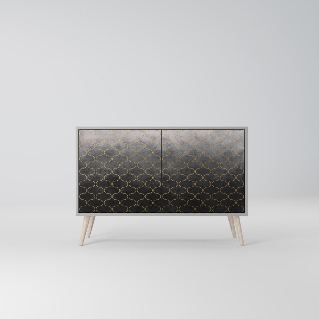 TESSELATED GRÅLIG 2-dörrars skänk i grå finish