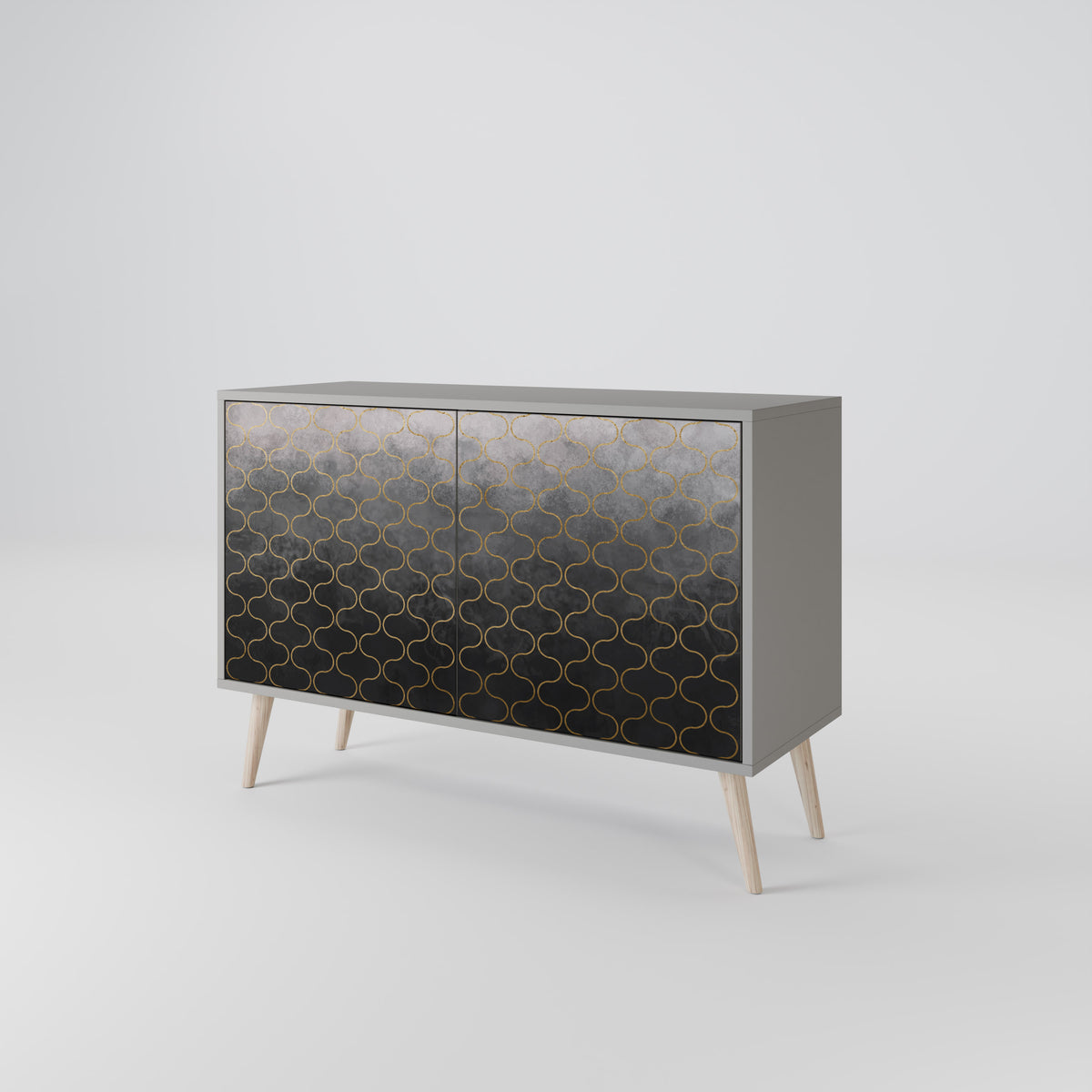 TESSELATED GRAYISH Skänk med två dörrar