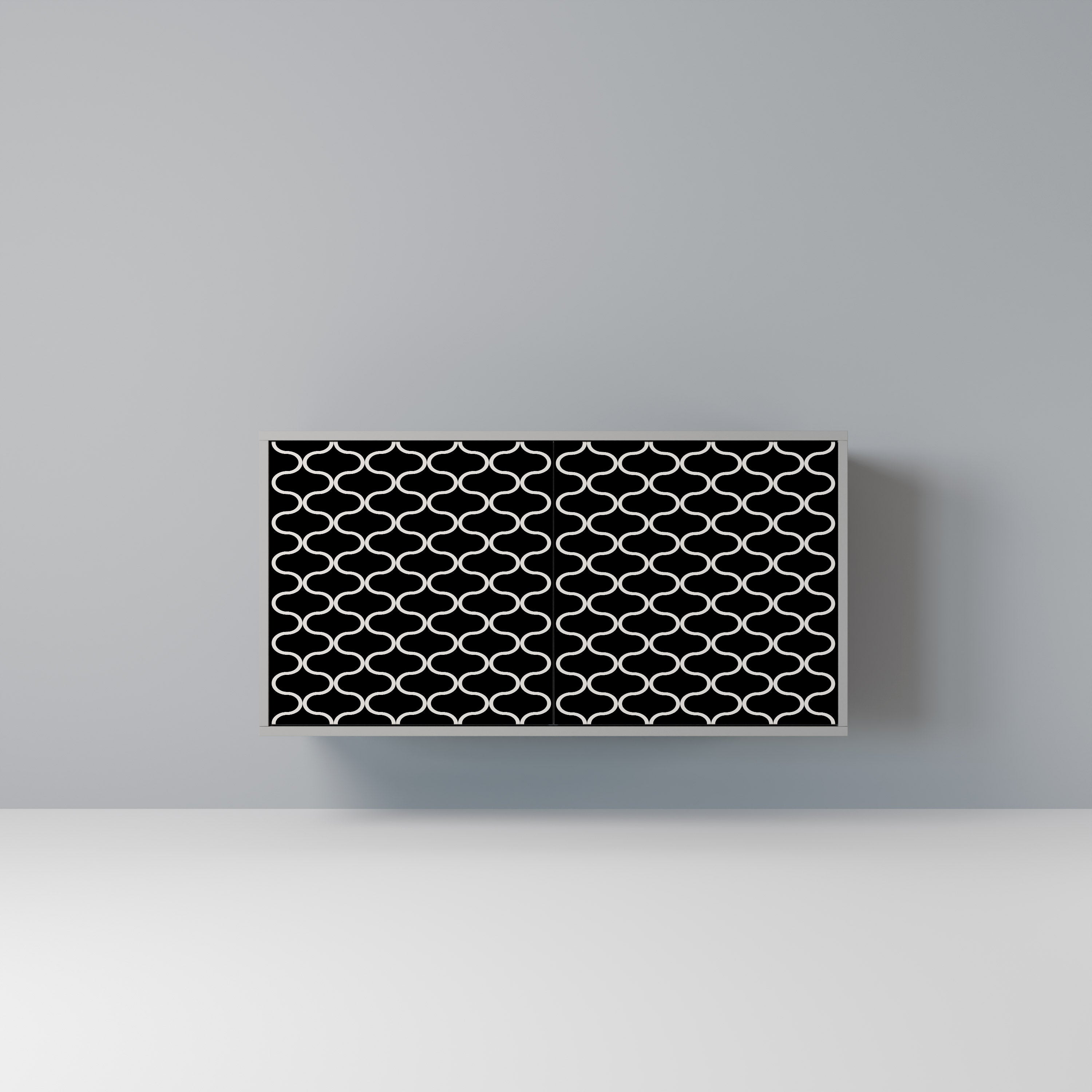 TESSELATED BLACKNESS 2-dörrars skänk i grå finish