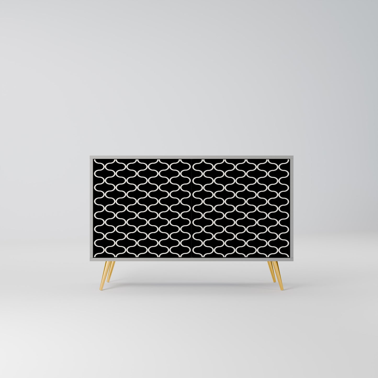 TESSELATED BLACKNESS 2-dörrars skänk i grå finish