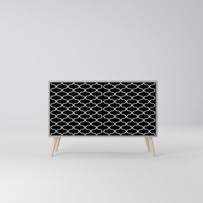 TESSELATED BLACKNESS 2-dörrars skänk i grå finish