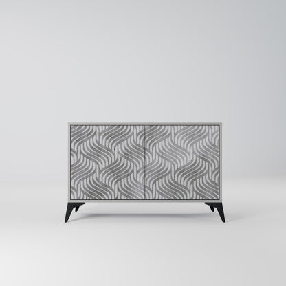 CONCRETE RÖRELSE 2-dörrars skänk i grå finish