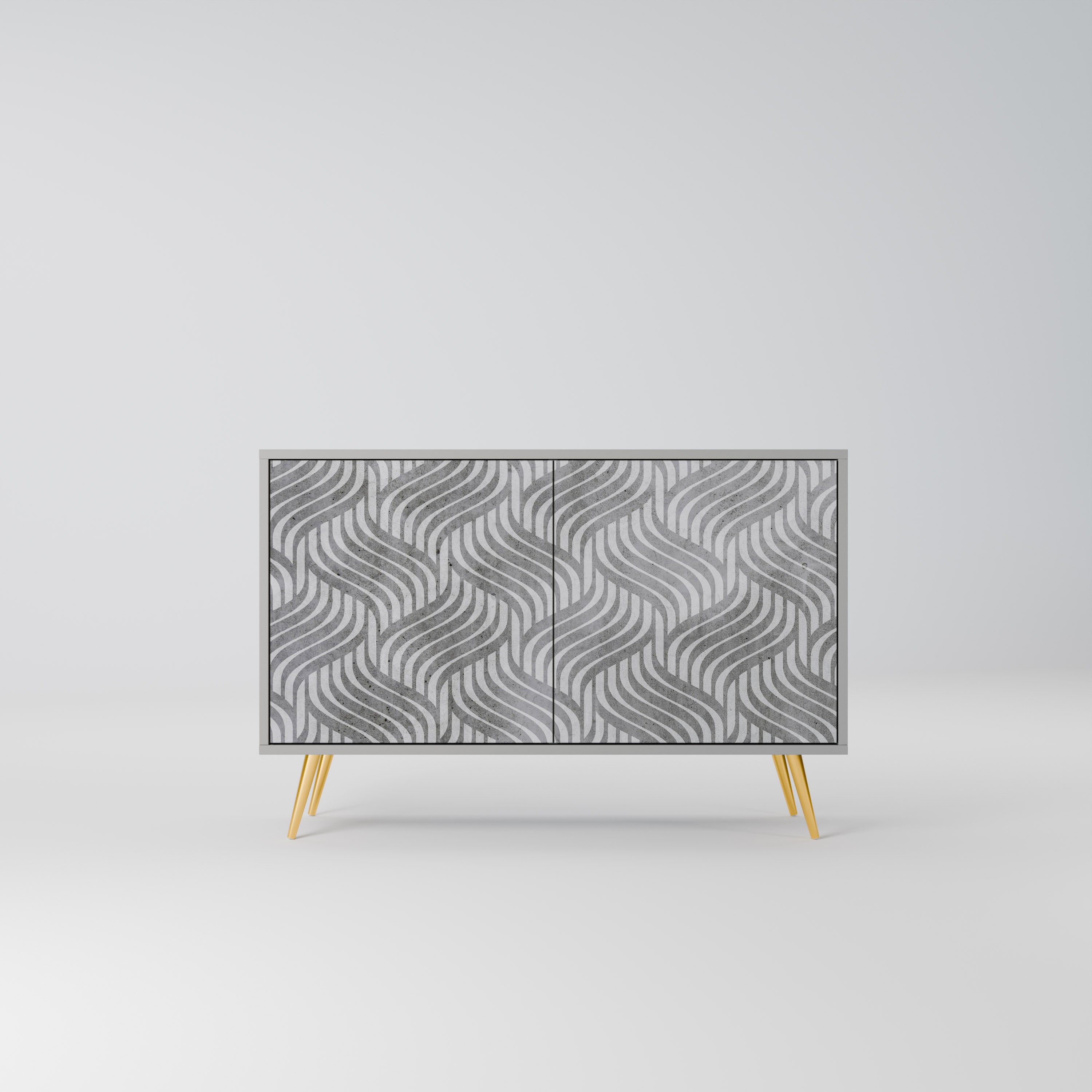 CONCRETE RÖRELSE 2-dörrars skänk i grå finish