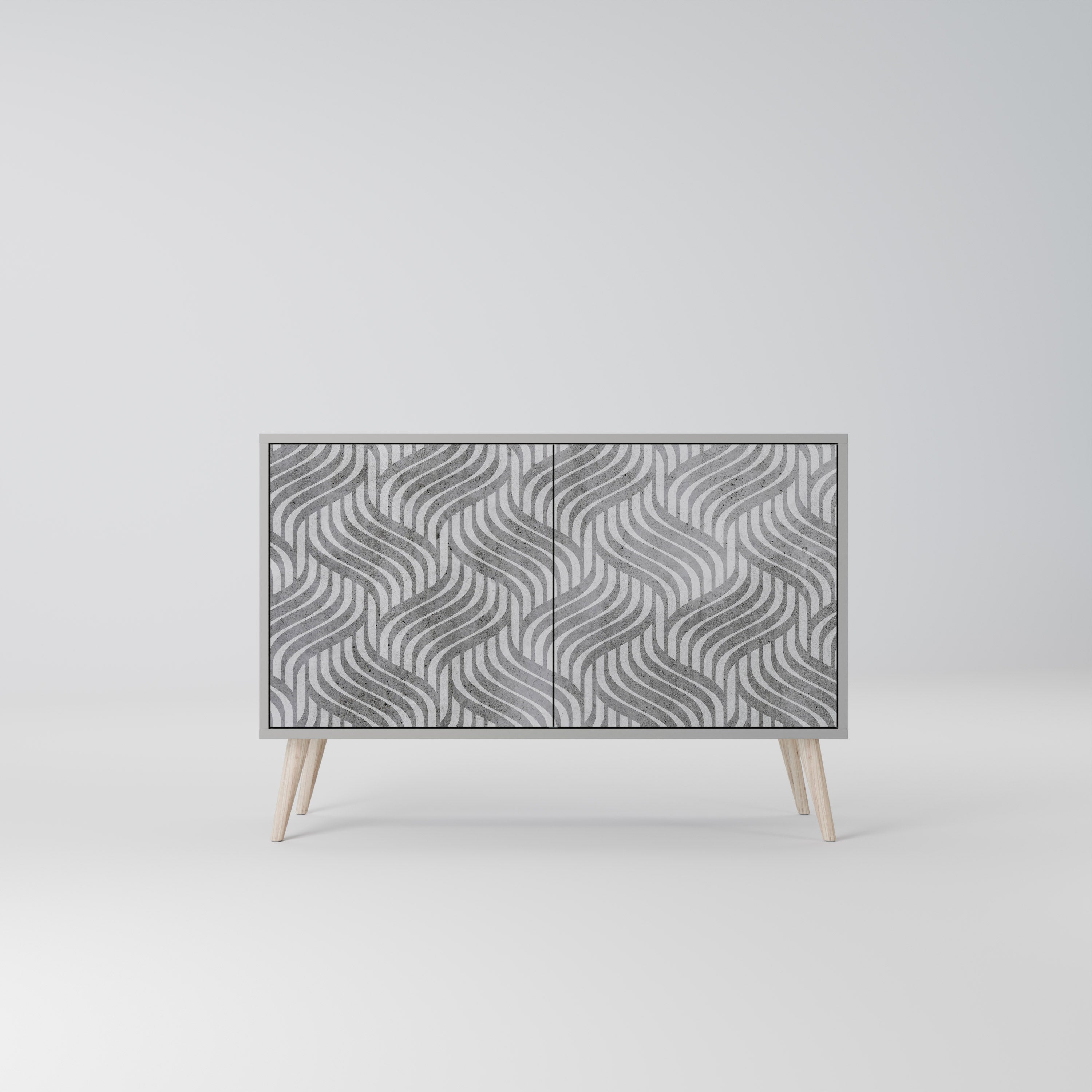 CONCRETE RÖRELSE 2-dörrars skänk i grå finish
