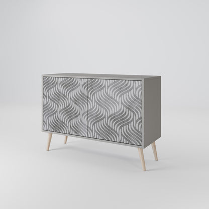 CONCRETE RÖRELSE 2-dörrars skänk i grå finish