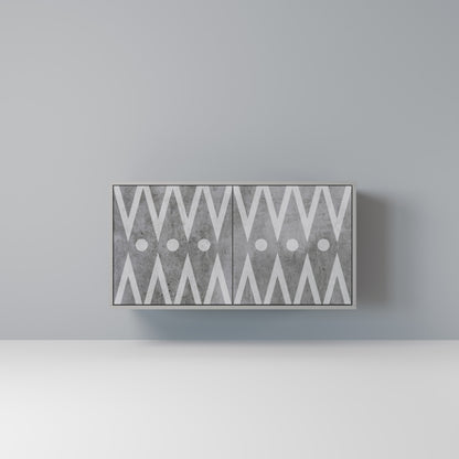 SHARP EDGES 2-Door Sideboard in Grey Finish