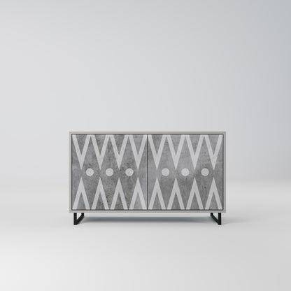 SHARP EDGES 2-Door Sideboard in Grey Finish