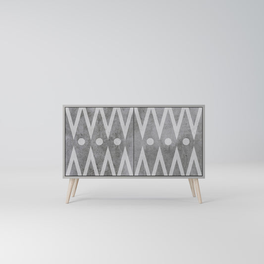 SHARP EDGES 2-Door Sideboard in Grey Finish