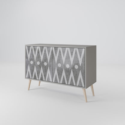 SHARP EDGES 2-Door Sideboard in Grey Finish