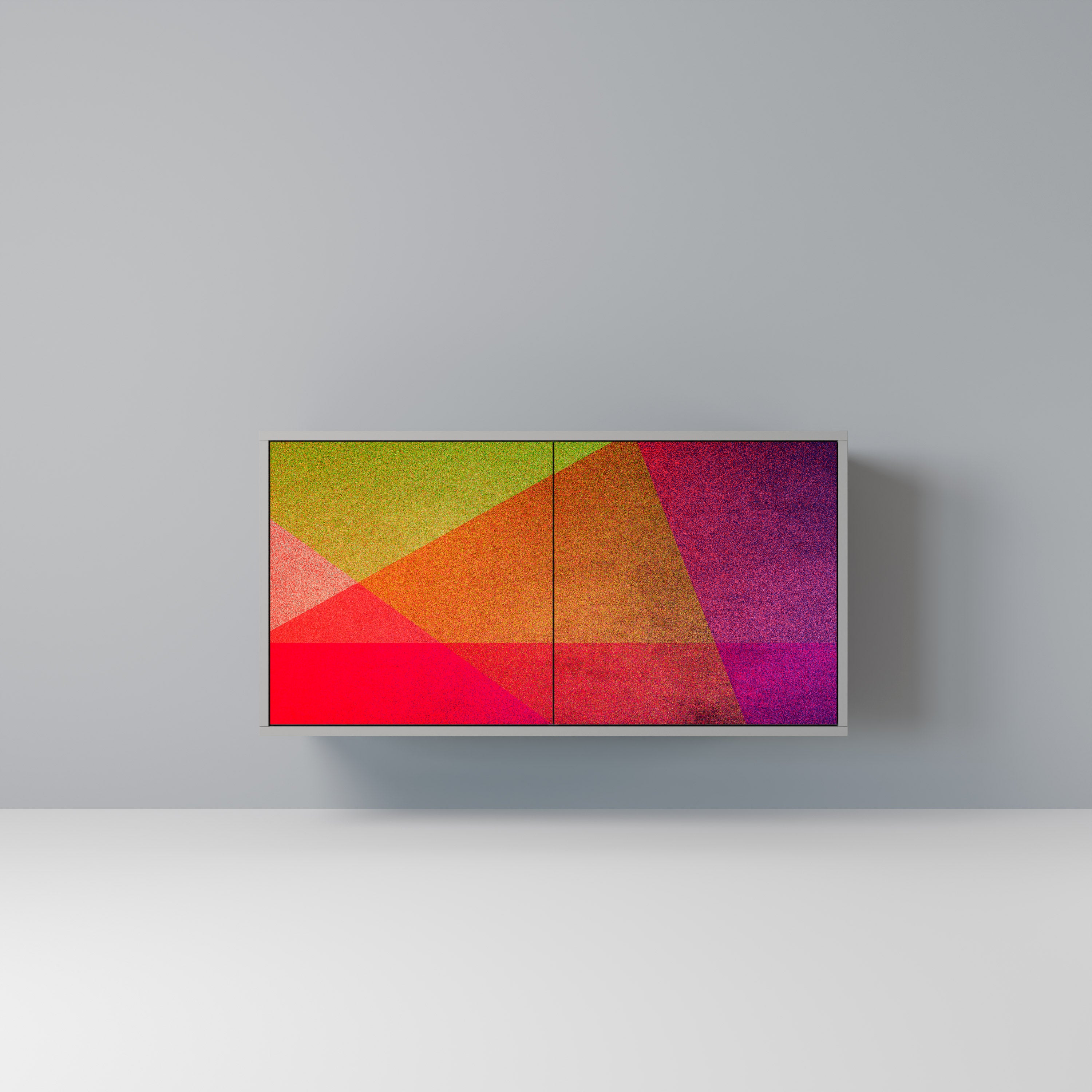 VIVID GEOMETRY 2-dörrars skänk i grå finish