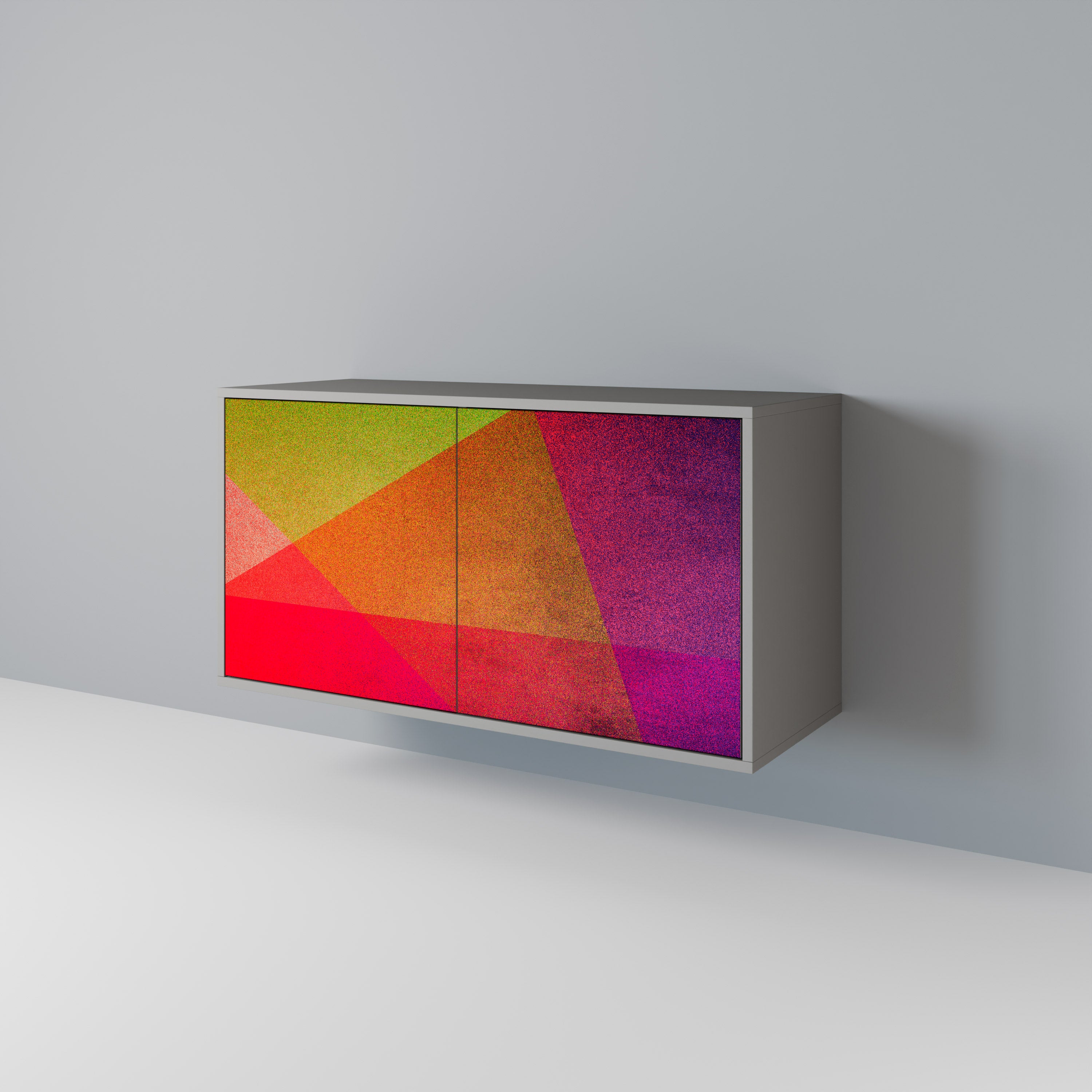 VIVID GEOMETRY 2-dörrars skänk i grå finish