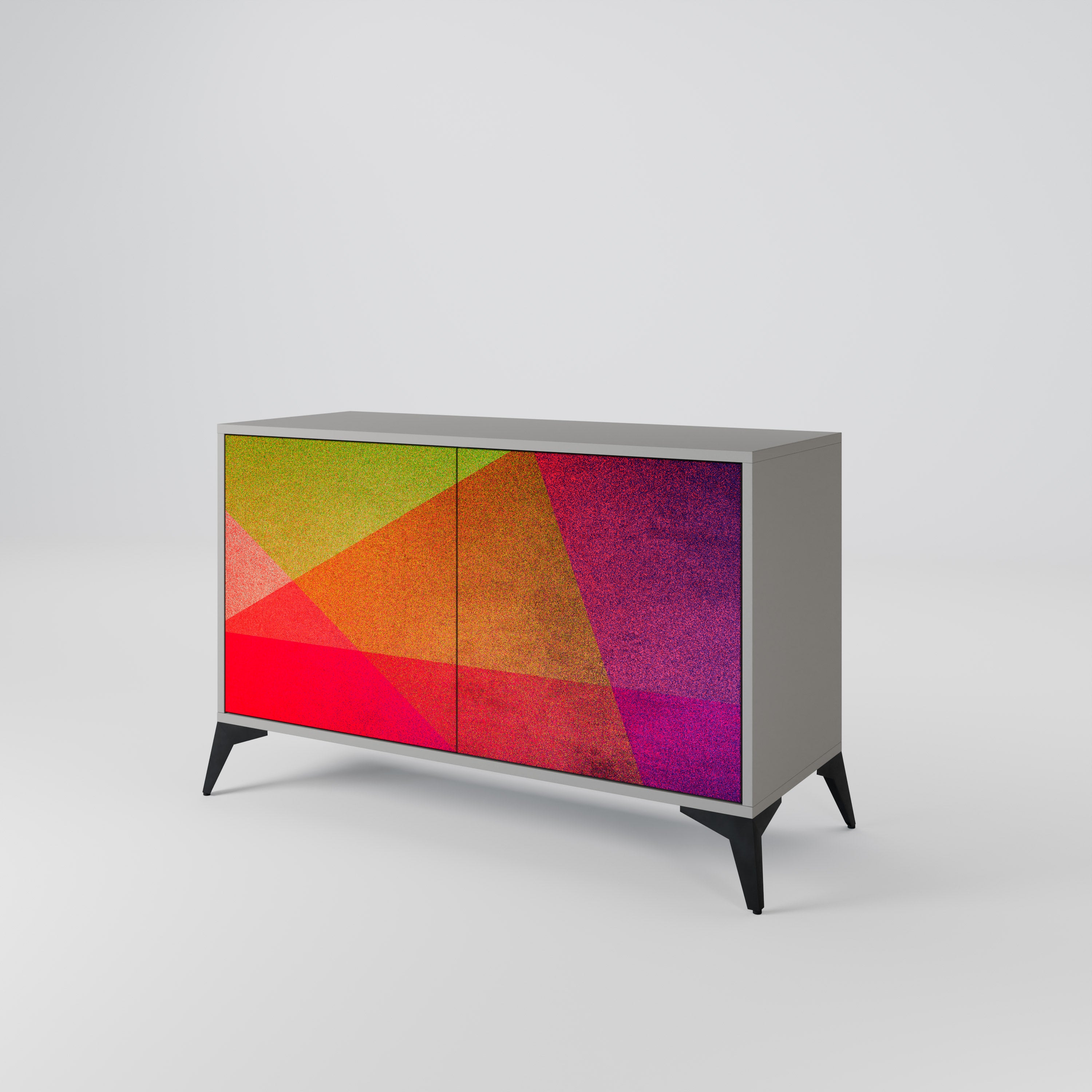 VIVID GEOMETRY 2-dörrars skänk i grå finish