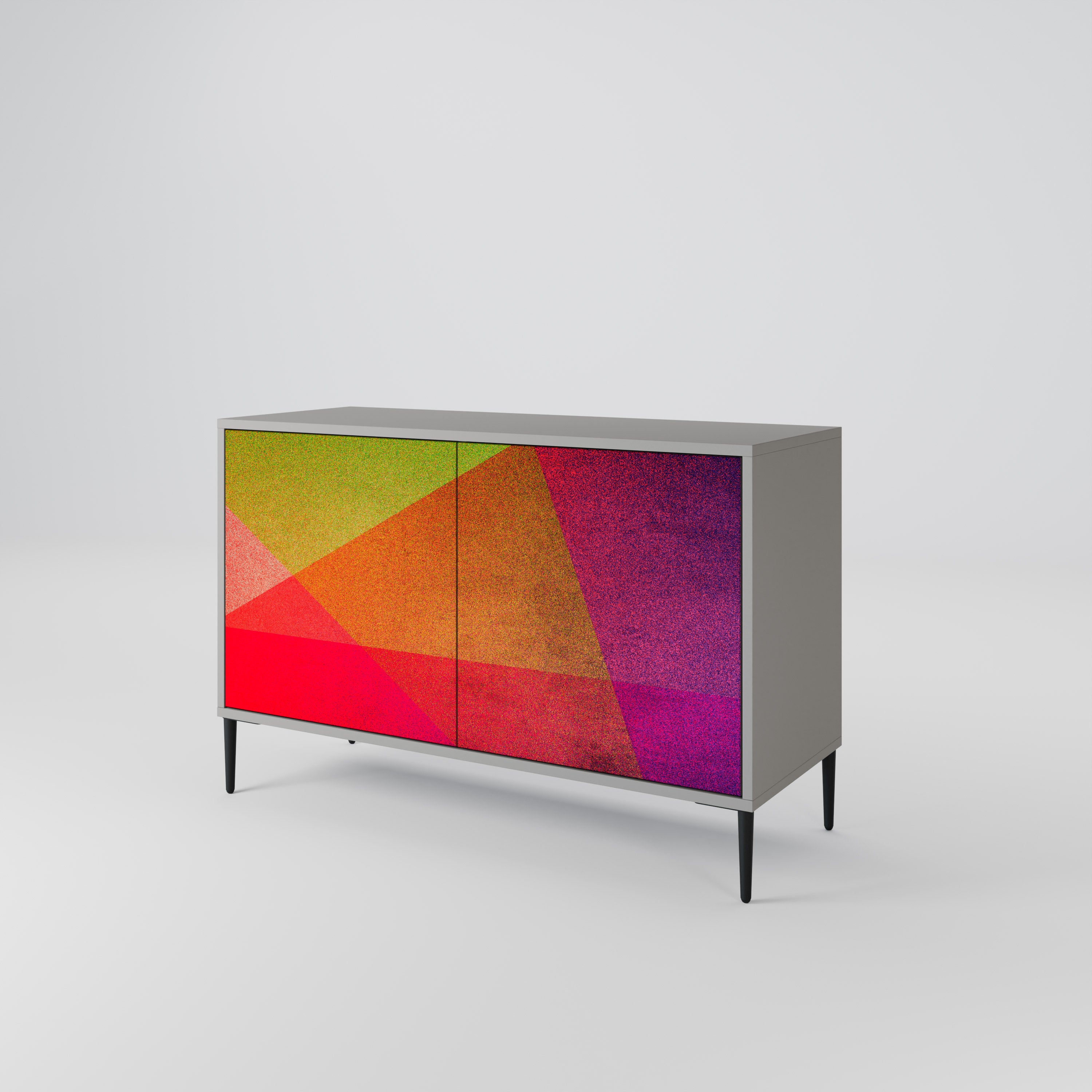 VIVID GEOMETRY 2-dörrars skänk i grå finish