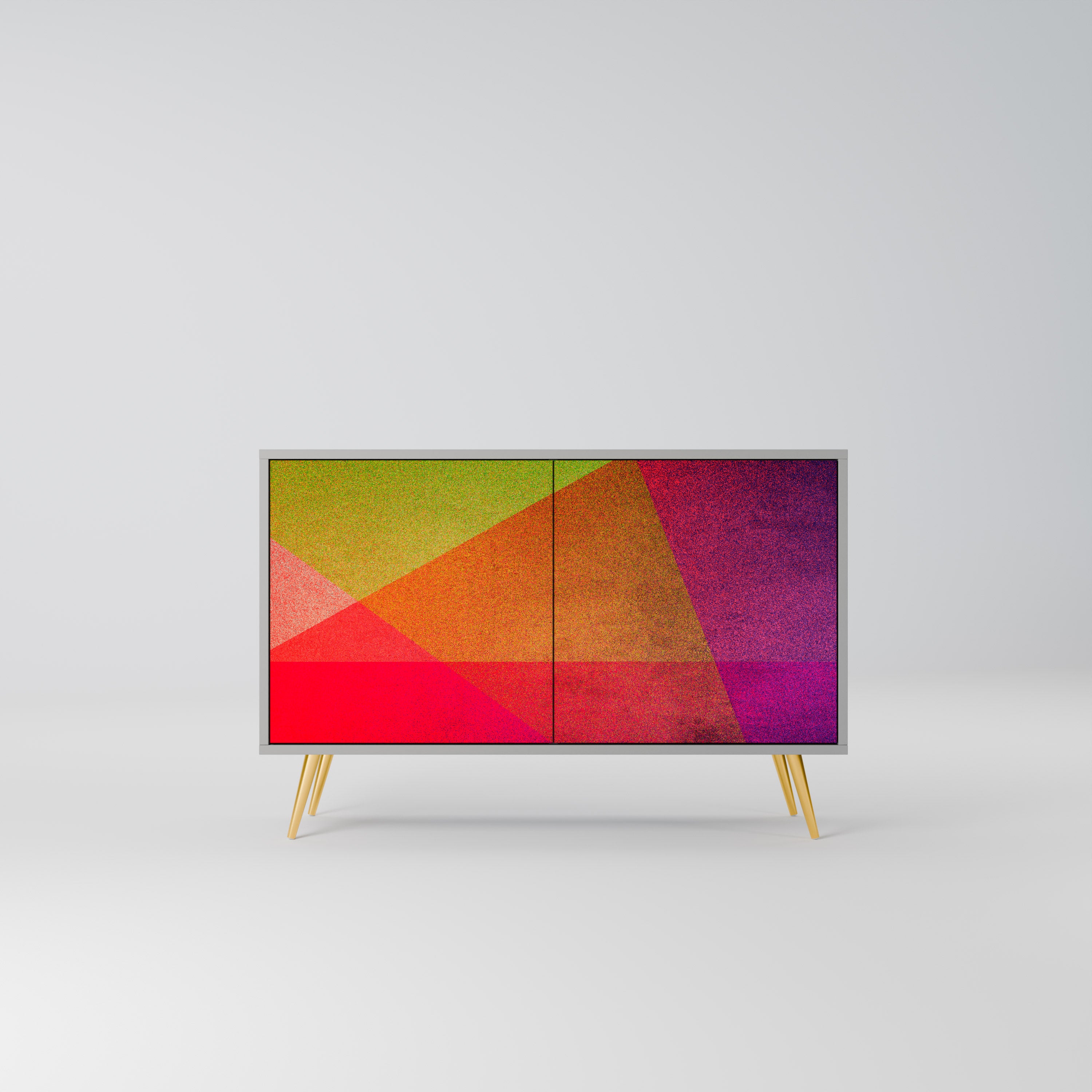 VIVID GEOMETRY 2-dörrars skänk i grå finish