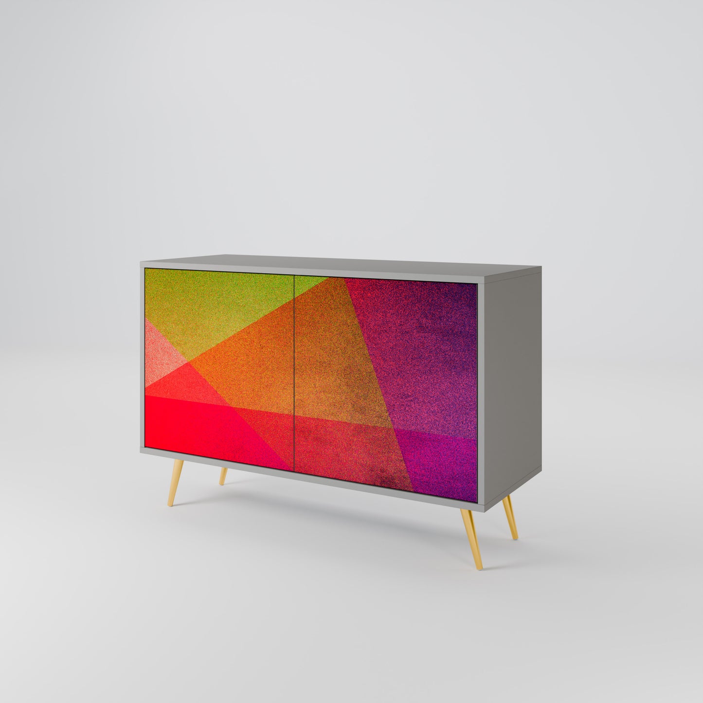 VIVID GEOMETRY 2-Door Sideboard in Grey Finish